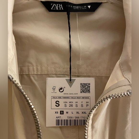 ZARA Cotton Zip Up Cargo/Station Jumpsuit Relaxed Fit Wide Leg NWT - Picture 8 of 11